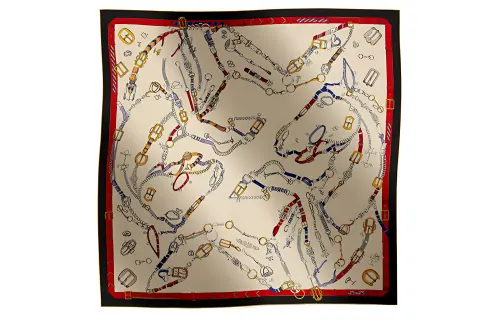 HERMES Silk Scarves Women's Beige