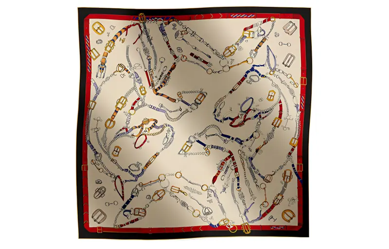 HERMES Silk Scarves Women's Beige