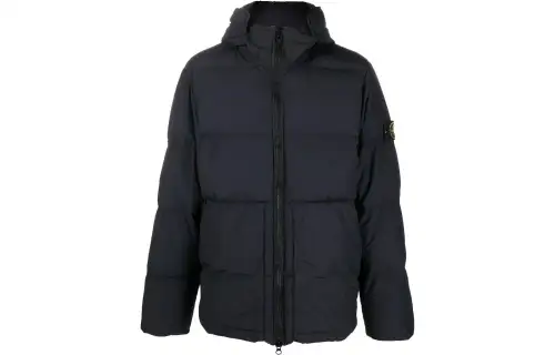 STONE ISLAND Jackets Men's Black Blue Hooded Moderate Other