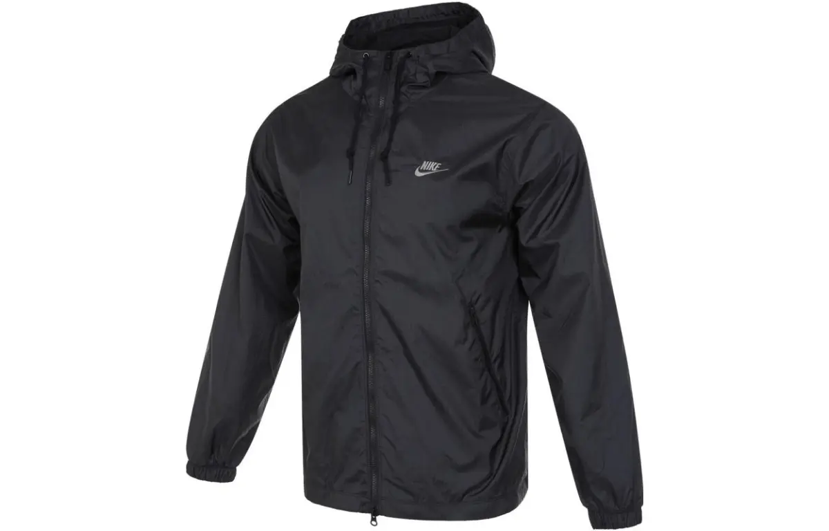 Nike Jackets Men's Black Hooded (Non-detachable) Moderate Straight Fit