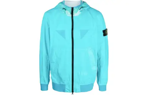 STONE ISLAND Trench Coat Men's Turquoise