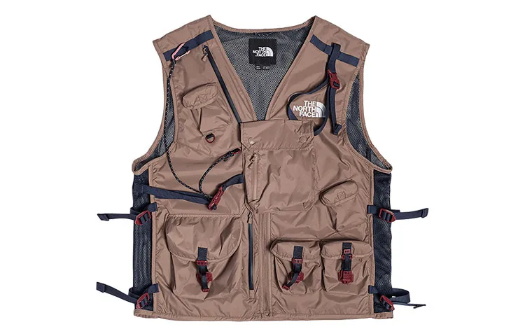 THE NORTH FACE Urban Exploration Vests Men's Khaki V Neck Moderate Workwear