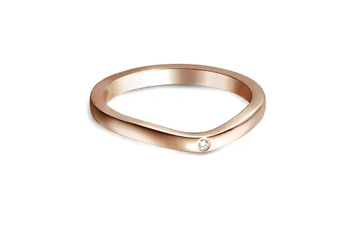 CARTIER Ballerine Series 18K Gold Diamond Rings Unisex Rose Gold