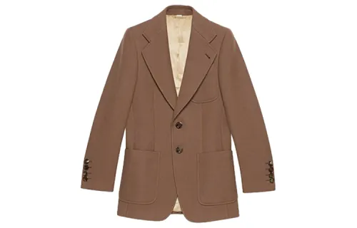 GUCCI Business Suits Men's Light Brown Suit Collar Moderate