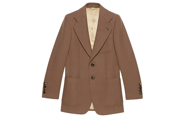 GUCCI Business Suits Men's Light Brown Suit Collar Moderate