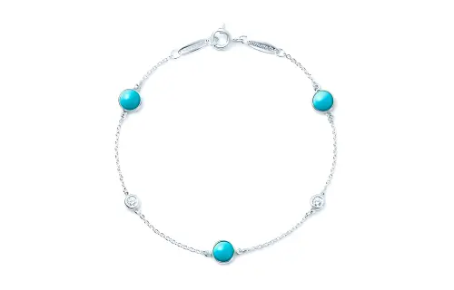 TIFFANY & CO. Sterling Silver, Turquoises, Diamond Bracelets Women's Blue