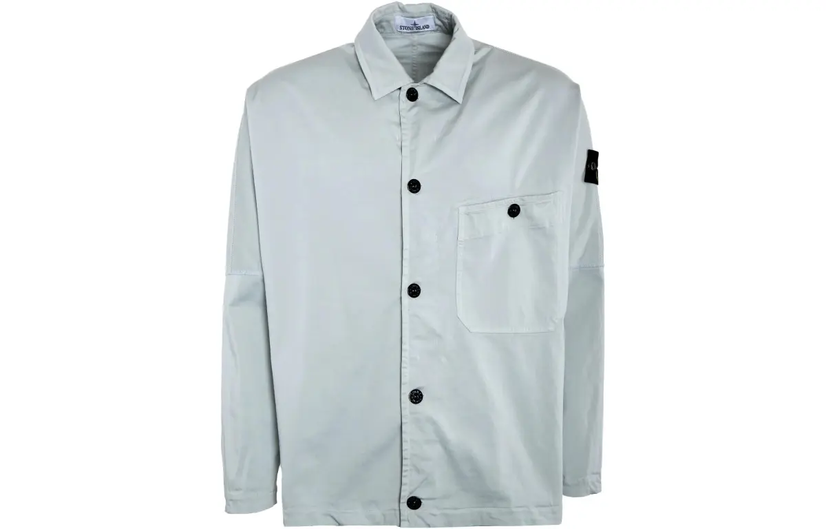 STONE ISLAND Jackets Men's Haze Blue Lapel Thin Straight Fit