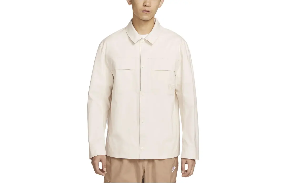 Nike Jackets Men's Light Ivory White Lapel Moderate Other