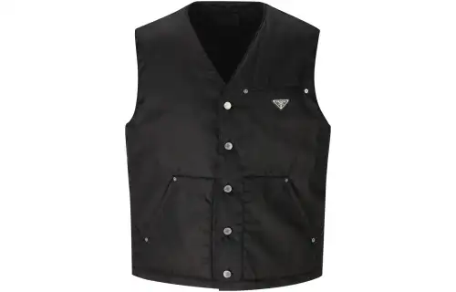 PRADA Logo Plaque Buttoned Vest