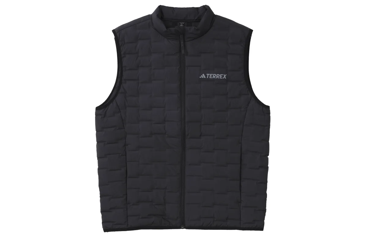 Adidas Down Vests Men's Black Stand Collar Moderate Other