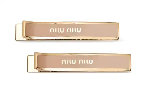 MIU MIU Hair Clips Women's Pink Beige