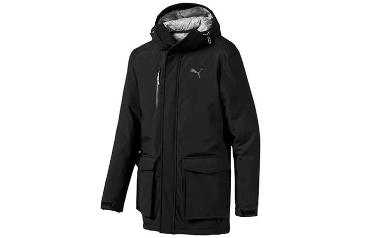 PUMA Down Jackets Men's Black Hooded Moderate