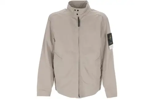 STONE ISLAND Jackets Men's Ecru Stand Collar Moderate Other