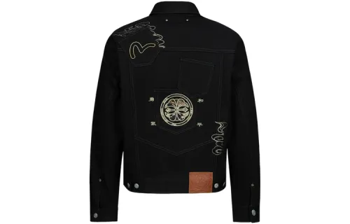 EVISU Jackets Men's Black Lapel Moderate Other