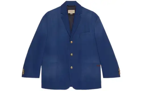 GUCCI Business Suits Men's Blue Suit Collar Moderate Business Suit