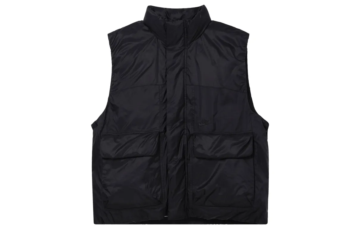 Nike Vests Men's Black Stand Collar Moderate Other