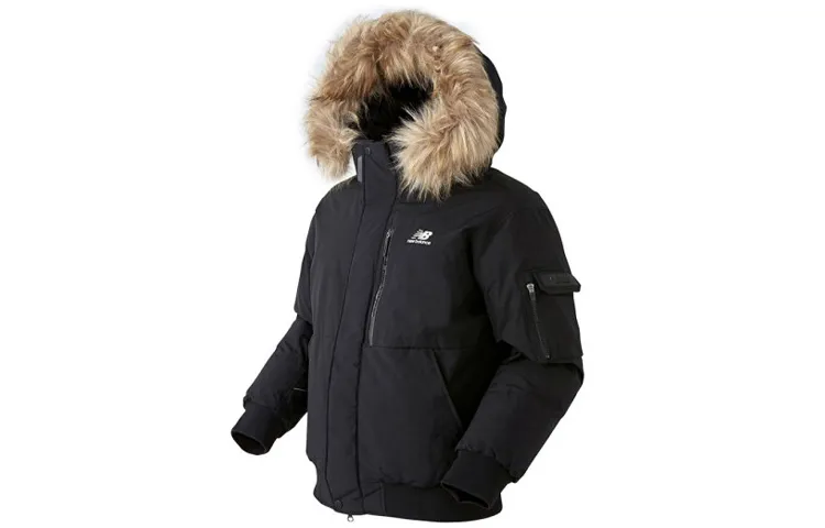 New Balance Down Jacket Korean Style, Winter Unisex Black