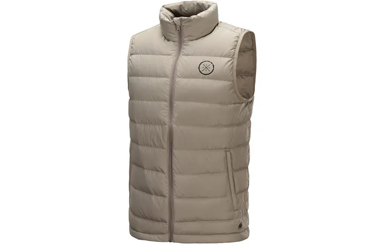 Li Ning Down Vests Men's Elephant Gray Stand Collar Moderate Other