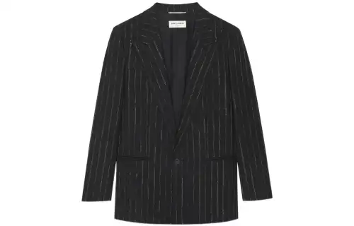 SAINT LAURENT SS22 Business Suit Coat Men's Black