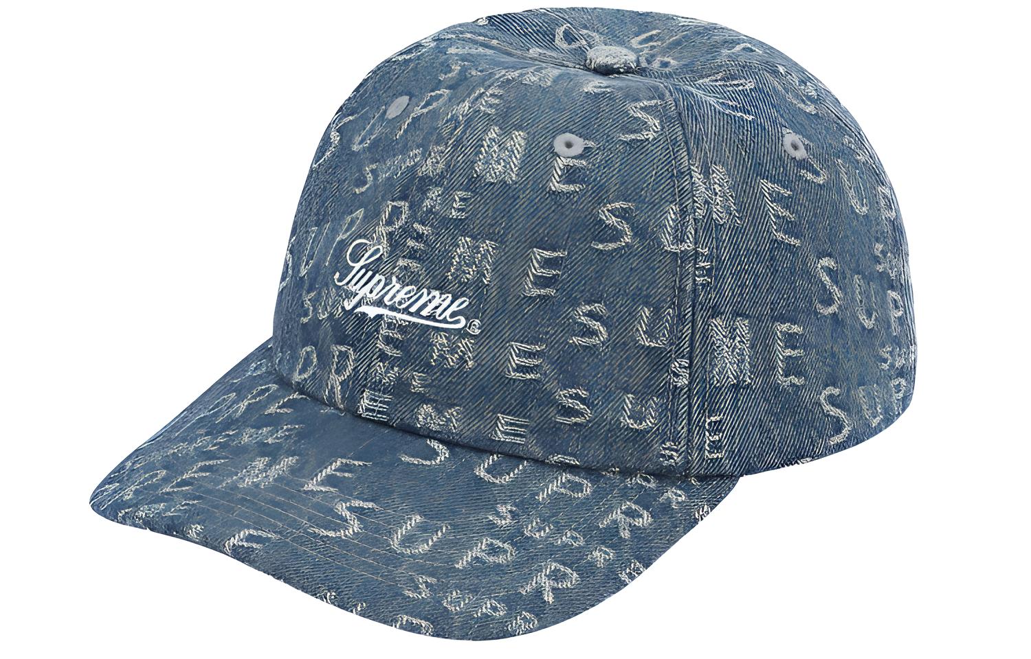 Кепка Supreme Warp Jacquard Logos Denim 6-Panel (разноцветная)
