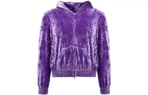 Balenciaga Zipped Velvet Hoodie