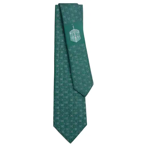 HERMES Faubourg Silk Ties Men's Green
