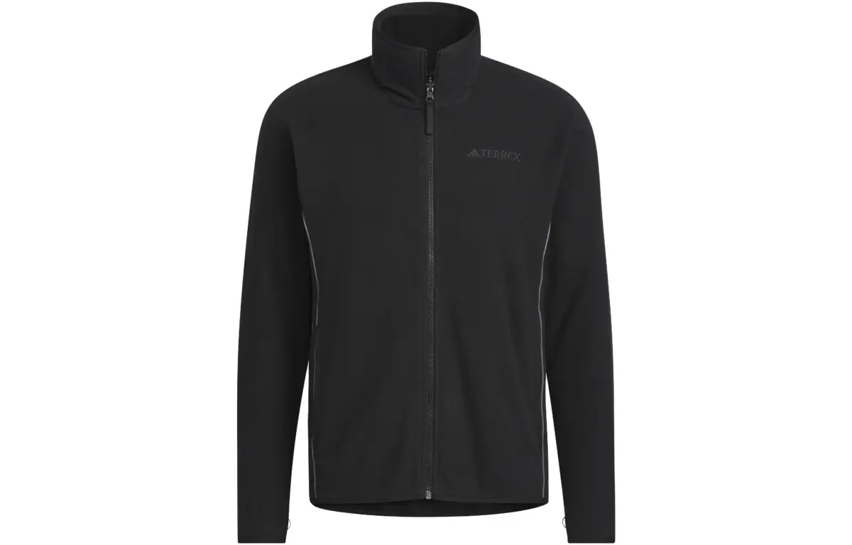 Adidas Windbreaker Jackets Men's Black Stand Collar Moderate