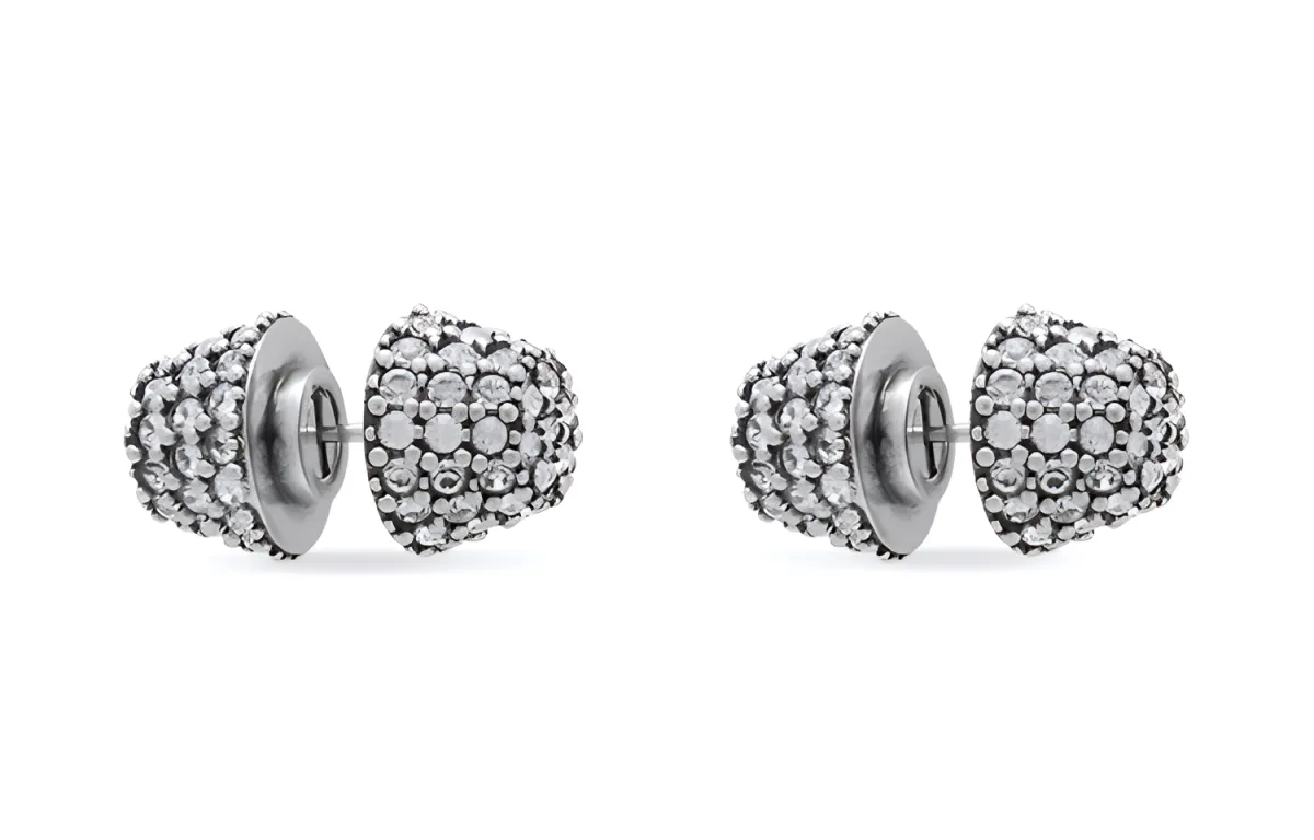 Balenciaga Brass Stud Earrings Women's