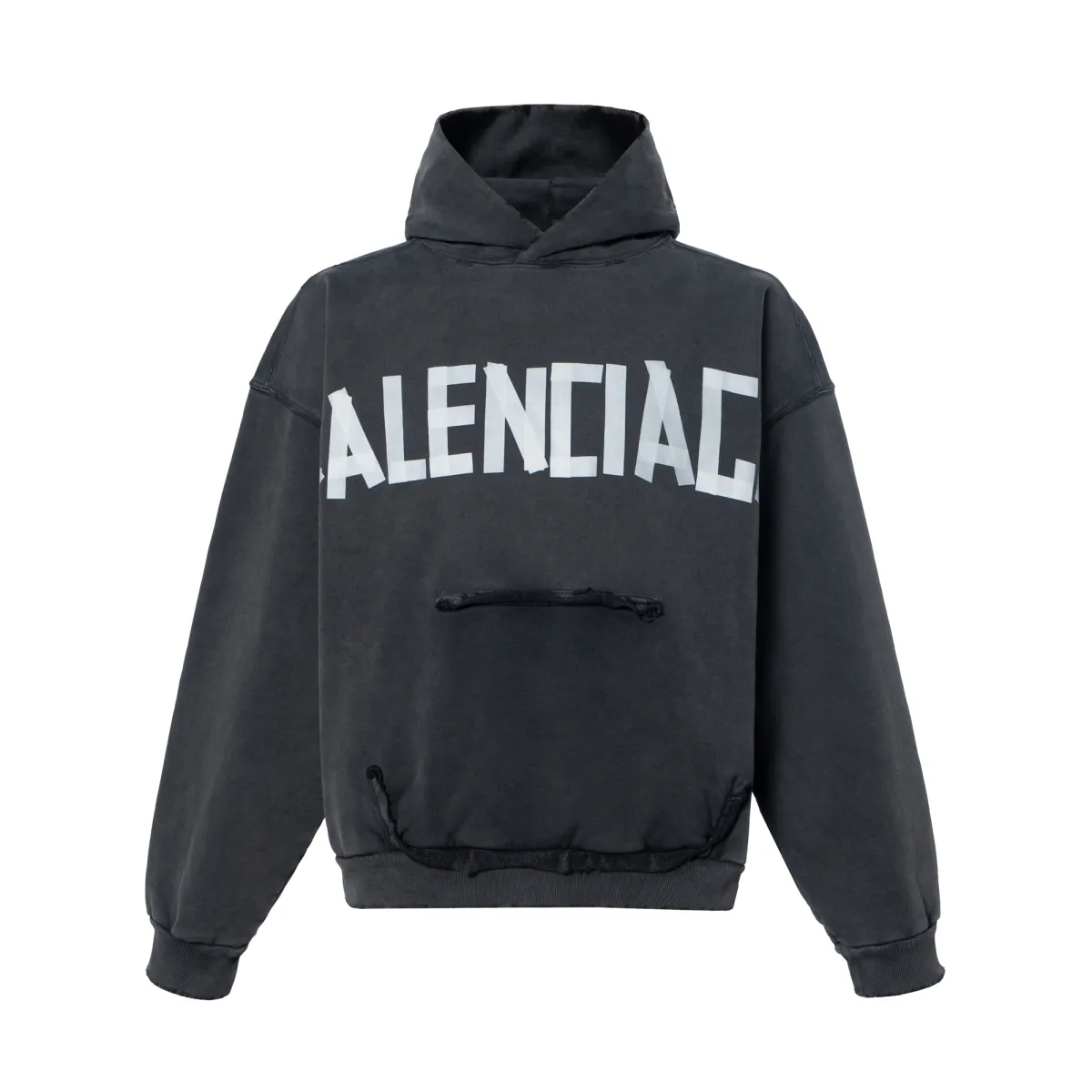 Balenciaga Ripped Pocket Tape Type Hoodie