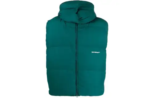 OFF-WHITE logo-print padded hooded gilet
