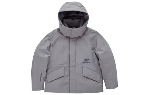 New Balance MQS Jackets Men's Gray Hooded Moderate Other