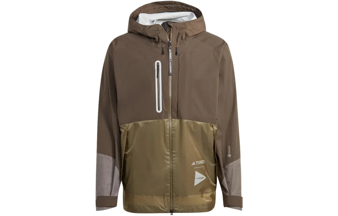Adidas Glow In The Dark Waterproof And Windproof Windbreaker Jacket Men's Dark Olive Green