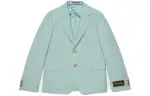 GUCCI Business Suits Men's Light Blue Suit Collar Moderate Business Suit