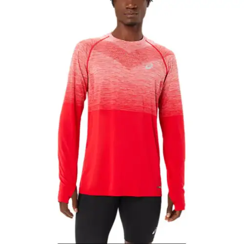 ASICS T Shirts Men's Red Crew Neck Moderate