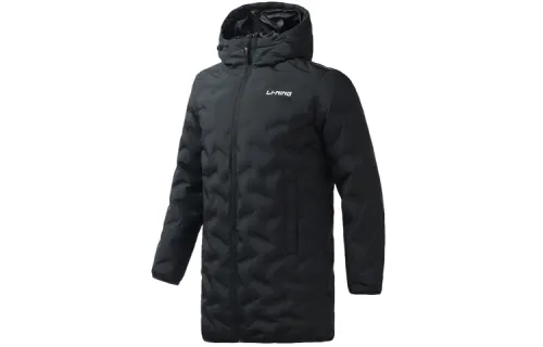 Li Ning Down Jackets Men's Standard Black Hooded Moderate