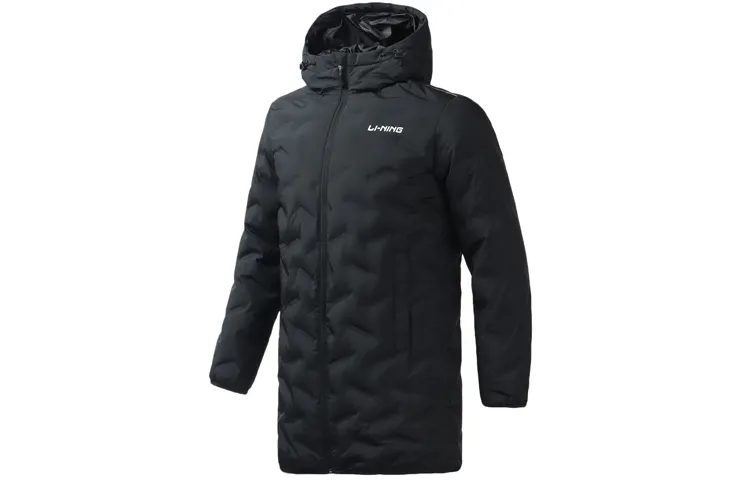 Li Ning Down Jackets Men's Standard Black Hooded Moderate