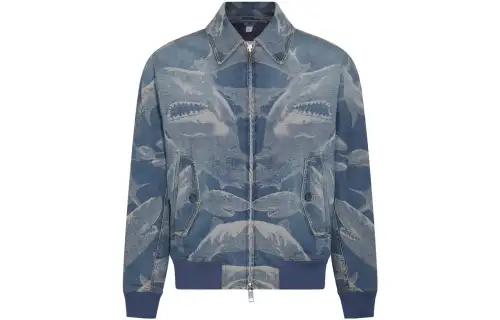 【Previous SeasonFinal Sale】shark-print denim bomber jacket