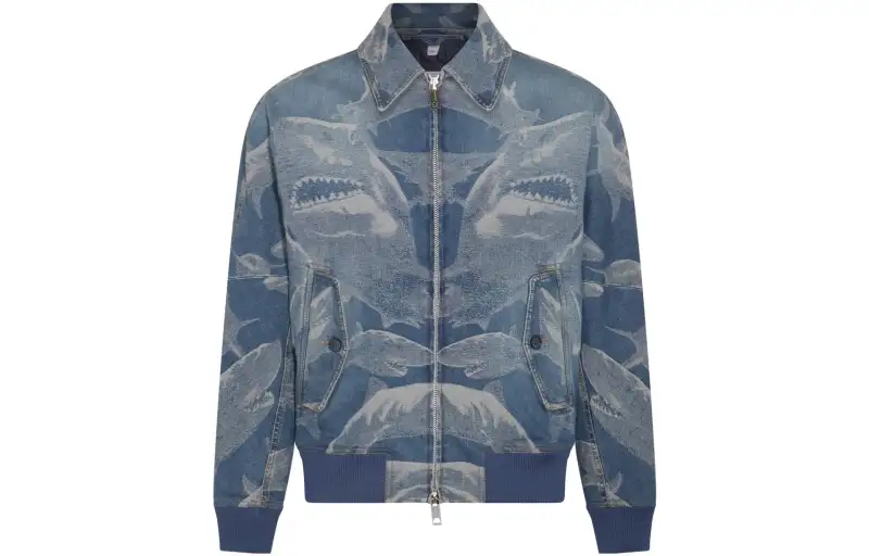【Previous SeasonFinal Sale】shark-print denim bomber jacket