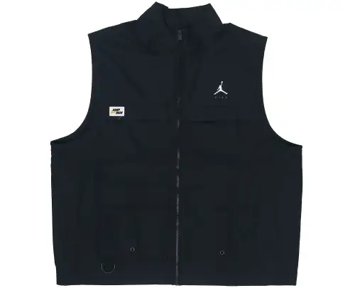 Jordan Vests Men's Black Stand Collar Moderate Workwear