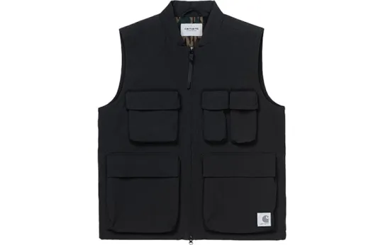 Carhartt WIP Vests Men's Black Stand Collar Moderate Other