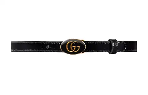 GUCCI GG Marmont Leather Belts Women's Black Width 1.5cm