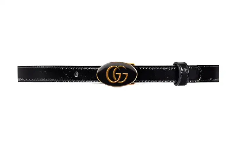 GUCCI GG Marmont Leather Belts Women's Black Width 1.5cm