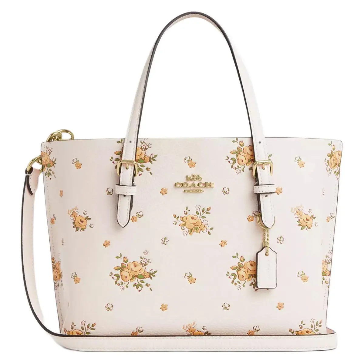 COACH Mollie Pebble Leather Tote Bag, Shopping Bag, Shoulder Bag, Crossbody Bag, Handbag Medium Women's White