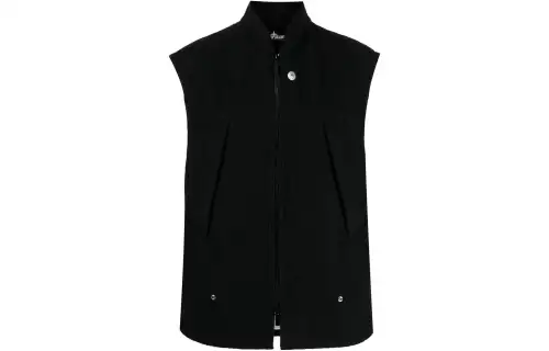 STONE ISLAND Vests Unisex Black Stand Collar Moderate Other