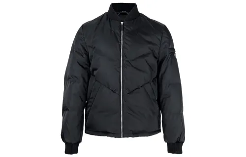 PRADA Down Jackets Men's Black Baseball Collar Moderate Down Jacket