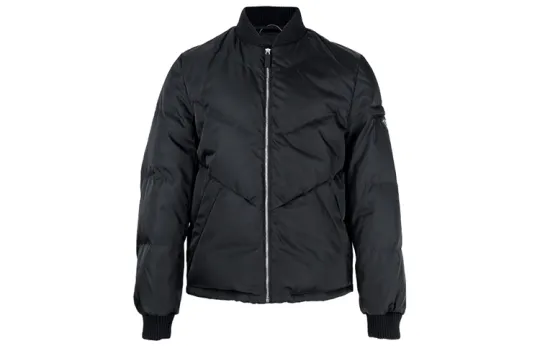PRADA Down Jackets Men's Black Baseball Collar Moderate Down Jacket