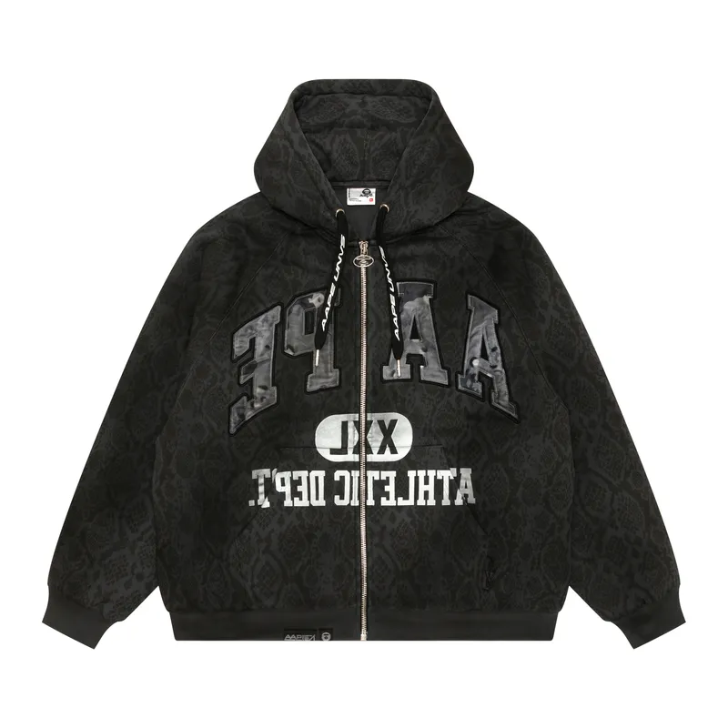Aape By *A Bathing APE® Patterned Logo Zip up Hoodie