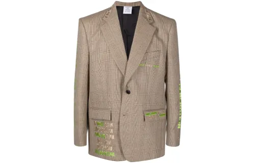 Vetements Business Suits Unisex Brown Suit Collar Moderate Business Suit