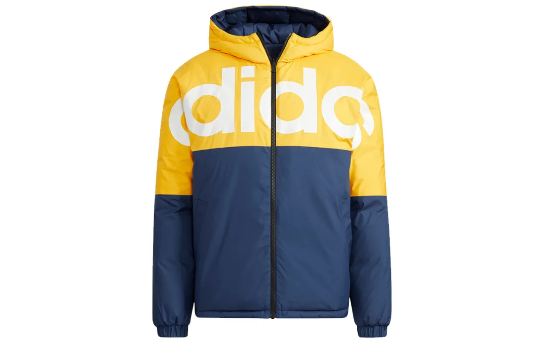 Adidas Neo Down Jackets Men's Gold Hooded Moderate Reversible