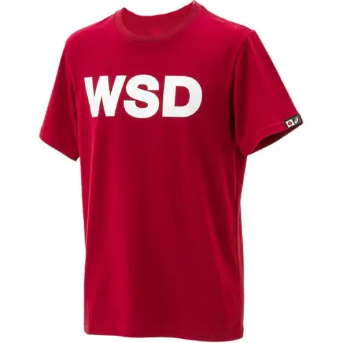 ASICS T Shirts Unisex Red Crew Neck Moderate Straight Fit